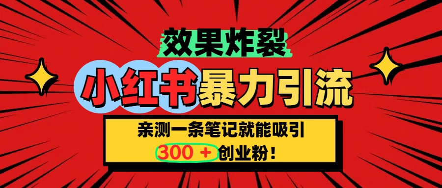 小红书炸裂玩法，一条笔记就能吸引300+精准创业粉 第1张