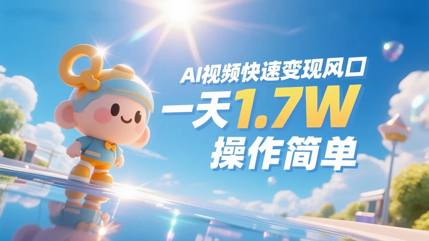 《Ai视频变现风口,一天1.7W,收入无上限,操作简单》 第1张 《Ai视频变现风口,一天1.7W,收入无上限,操作简单》 第1张