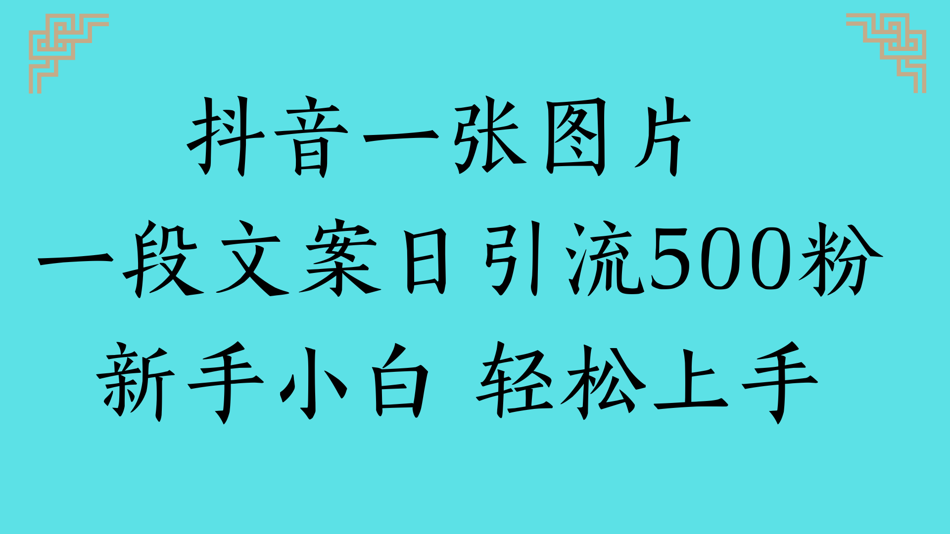 抖音一张图片 一段文案日引流500粉新手小白 轻松上手 第1张 抖音一张图片 一段文案日引流500粉新手小白 轻松上手 第1张