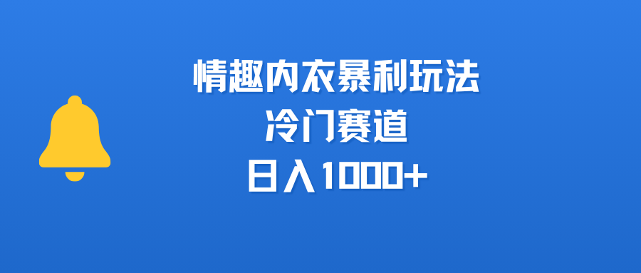 情趣内衣暴利玩法,冷门赛道,日入1000+ 第1张 情趣内衣暴利玩法,冷门赛道,日入1000+ 第1张